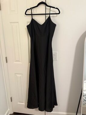 Show Me Your MuMu Black Slip Maxi Dress with V-Neck